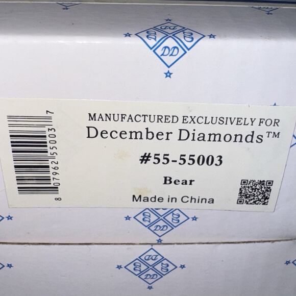 December Diamonds Bear Merman Ornament 2016 Red Cap Black Tail Retired - Picture 9 of 16